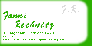 fanni rechnitz business card